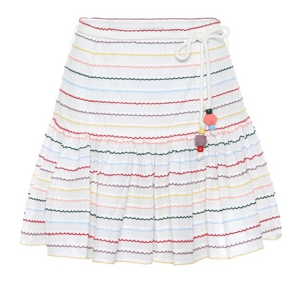Zimmermann Skirt Zinnia Scallop Stripe